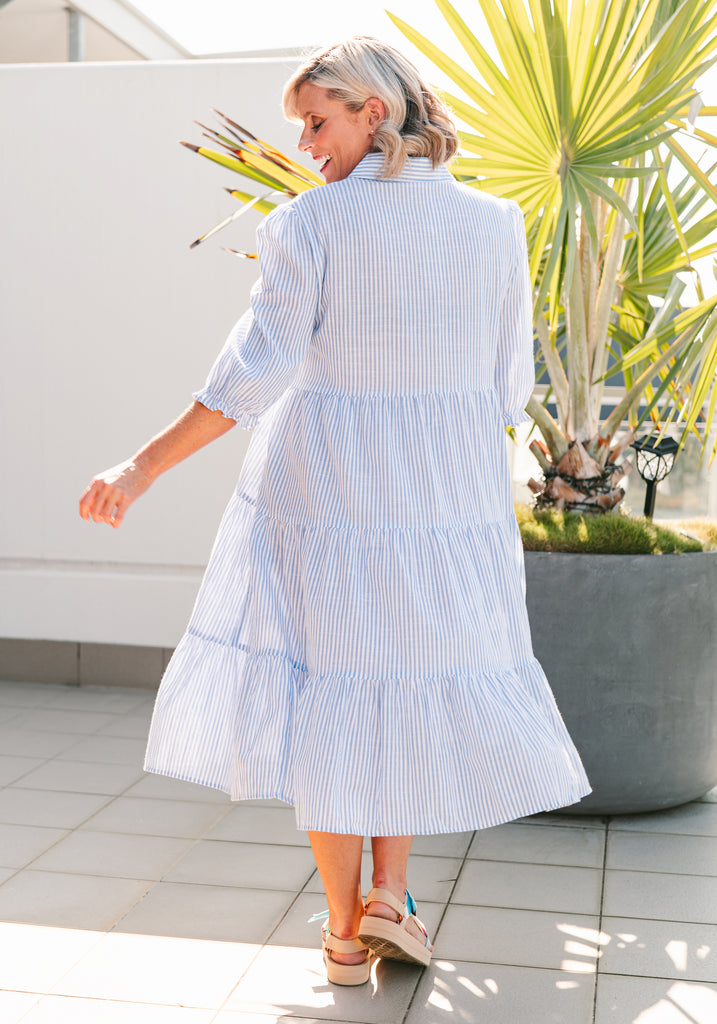 Soul Sparrow Blue Stripe Dress Dresses Soul Sparrow   