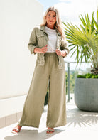 Khaki Linen Jacket Jackets Soul Sparrow