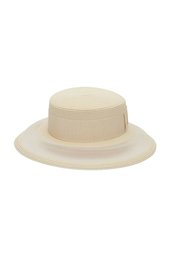 Marie Boater Hat Ivory - Global Free Style