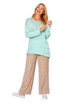 Sage Pale Green knit Jumper Long Sleeve Tops La Strada S(8-10)