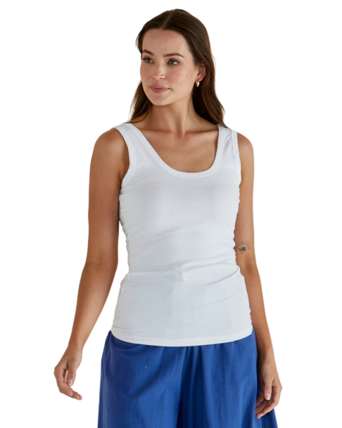Emma Scoop Tank White Tops Betty Basics 6