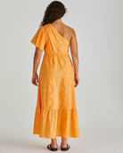 Riva One Shoulder Maxi Dress Orange Dresses Sass Clothing