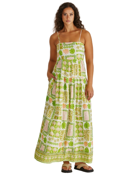 Emmett Maxi Dress Green Shell Patchwork Dresses Sass Clothing 8