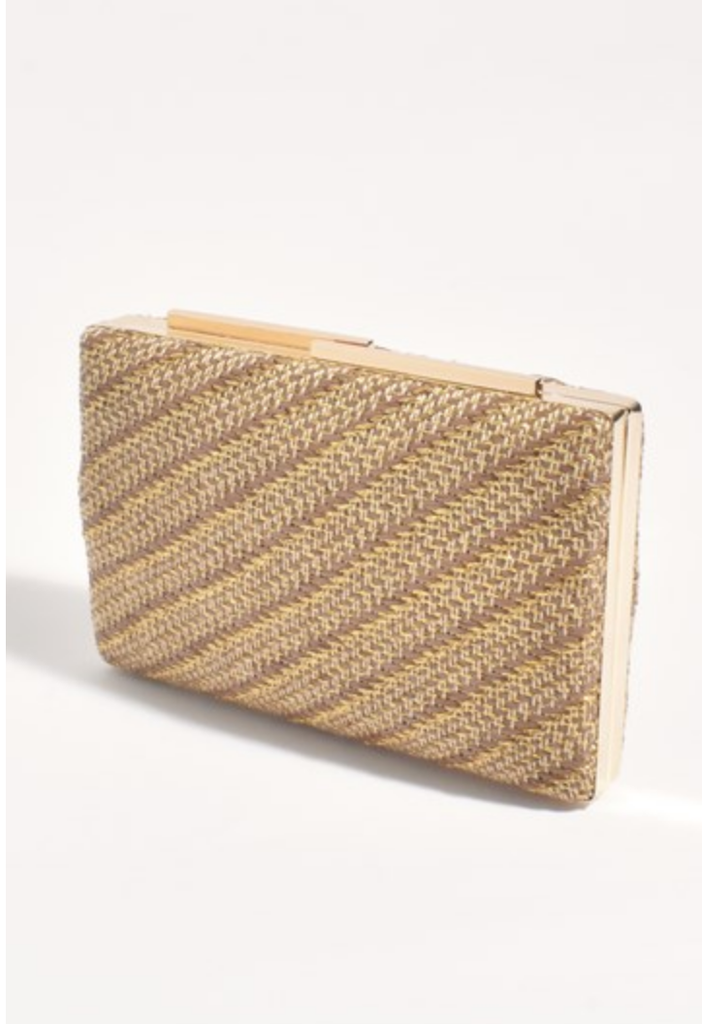 Weave Structured Clutch Chocolate/Gold Bags and Purses Adorne