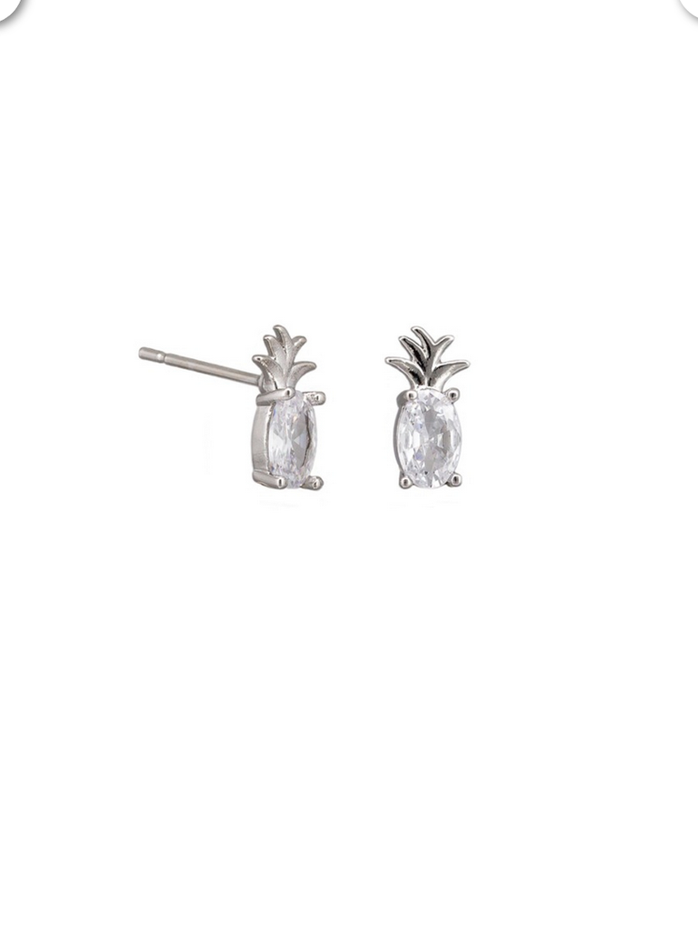 Crystal Pineapple Studs Earrings Tiger Tree