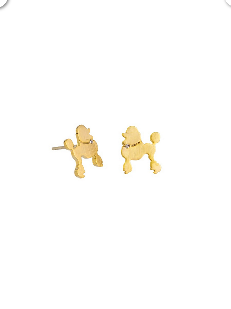 Tiger Tree Gold Fifi the Poodle Studs Earrings Tiger Tree