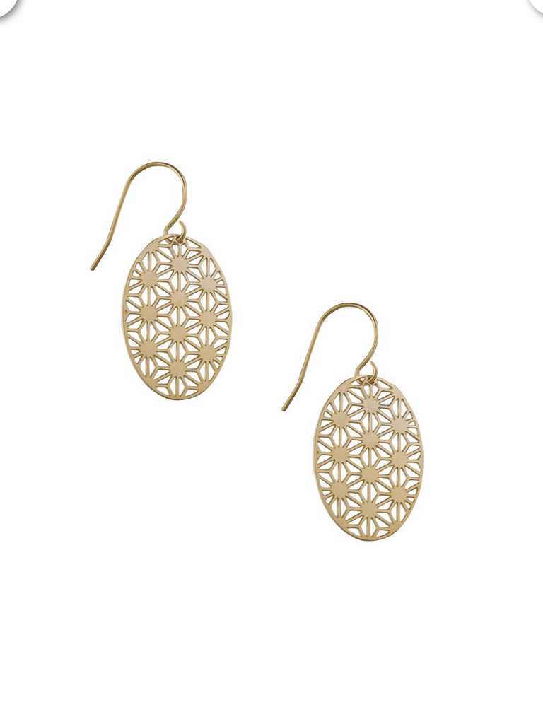 Gold Oval Filigree Earrings Earrings Tiger Tree