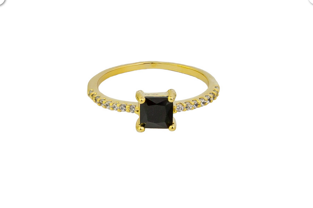 Black Crystal Bella Ring Rings Tiger Tree