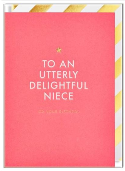 To An Utterly Delightful Niece Cards and Wrap Waterlyn
