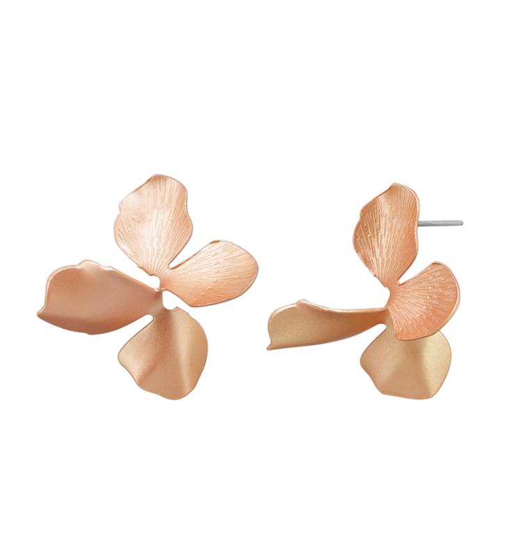 Copper Twisted Flower Earrings Tiger Tree