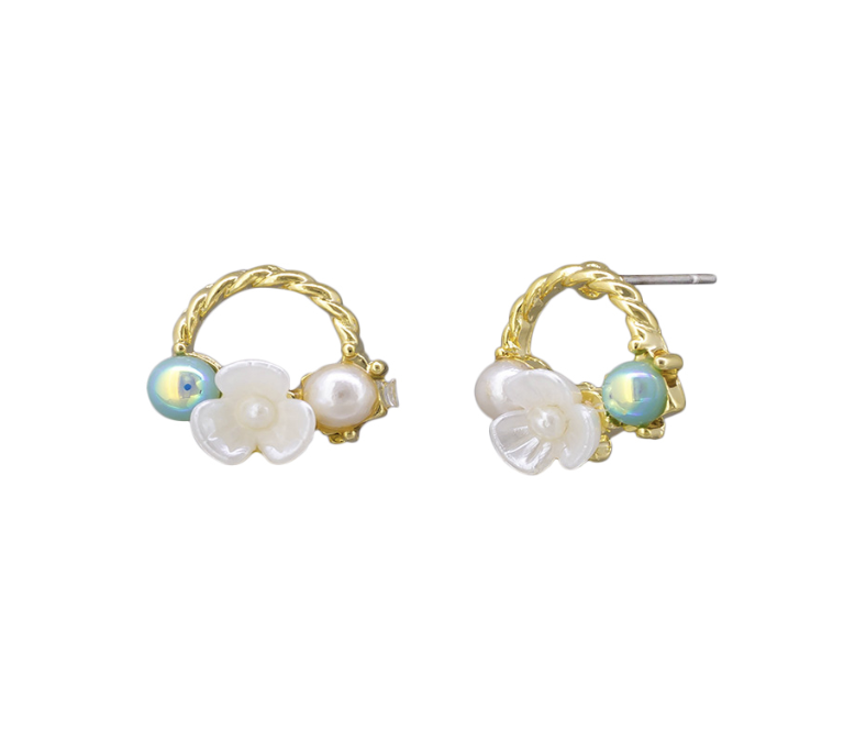 Green Flower Ring Bouquet Earrings Earrings Tiger Tree