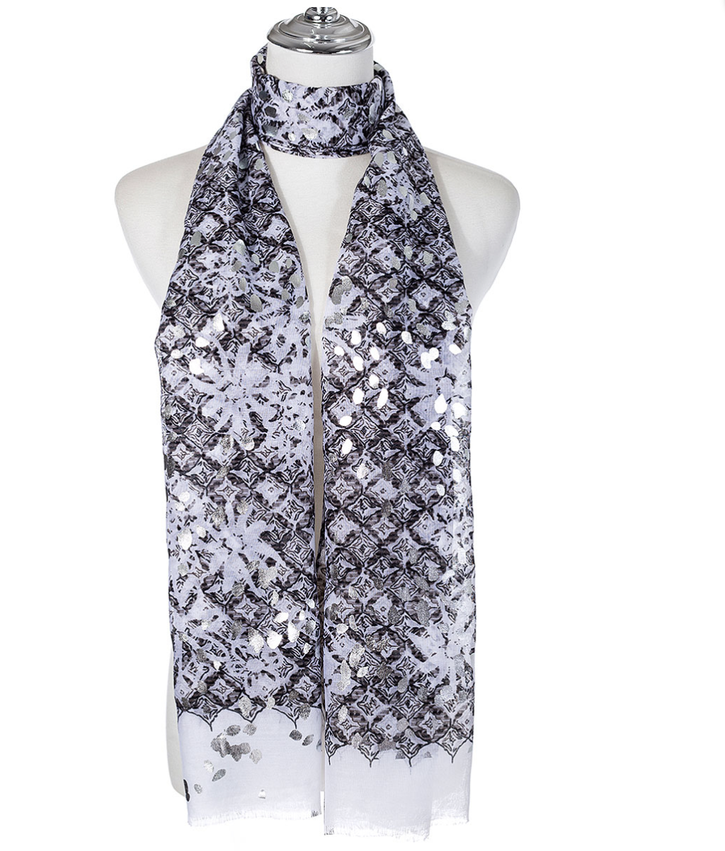 Scarf SC1937 BLACK Scarves and Sarongs Ivys