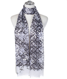 Scarf SC1937 BLACK Scarves and Sarongs Ivys
