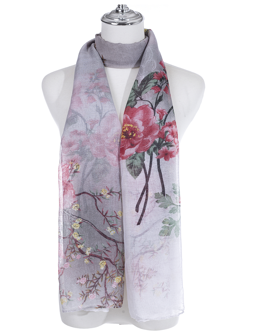 Scarf SC1647 GREY Scarves and Sarongs Ivys
