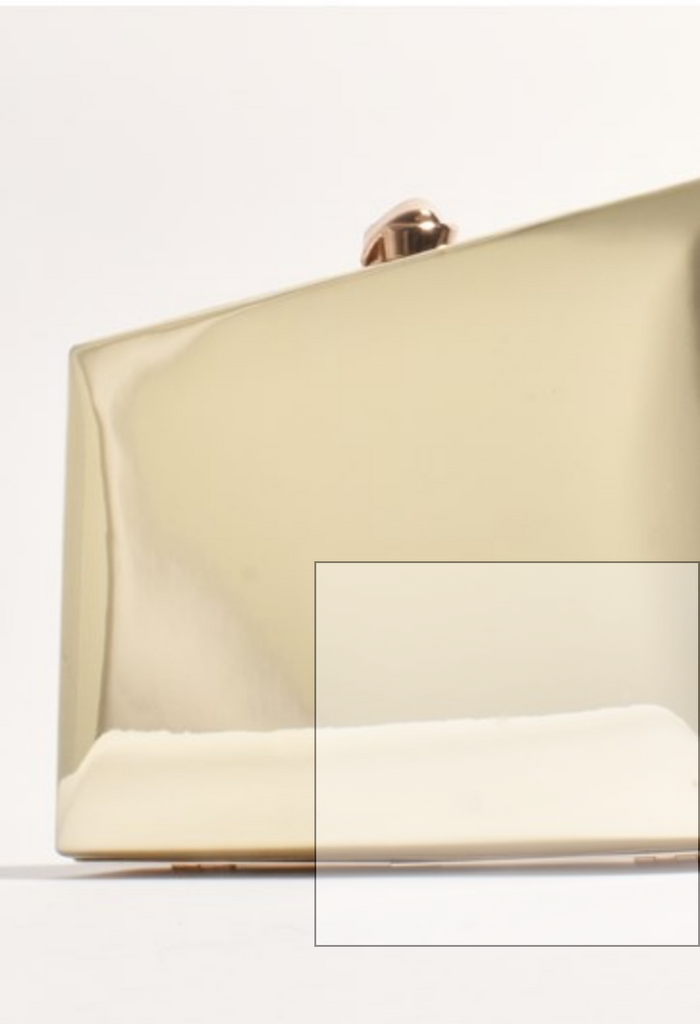 Mira Metallic Structured Clutch Gold Bags and Purses Adorne   