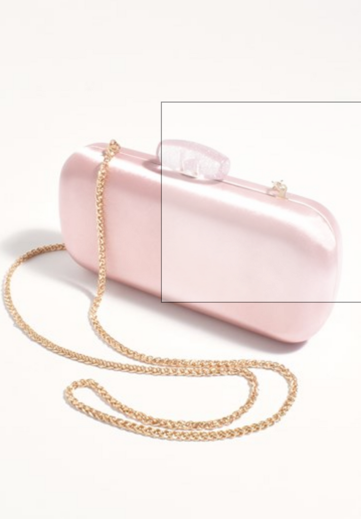 Claudette Satin Structured Clutch Pale/Pink Bags and Purses Adorne