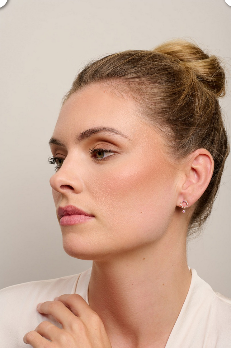 Rose Gold Crystal Fallen Star Earrings Earrings Tiger Tree