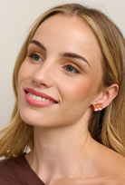 Copper Pansy Flower Earrings Tiger Tree