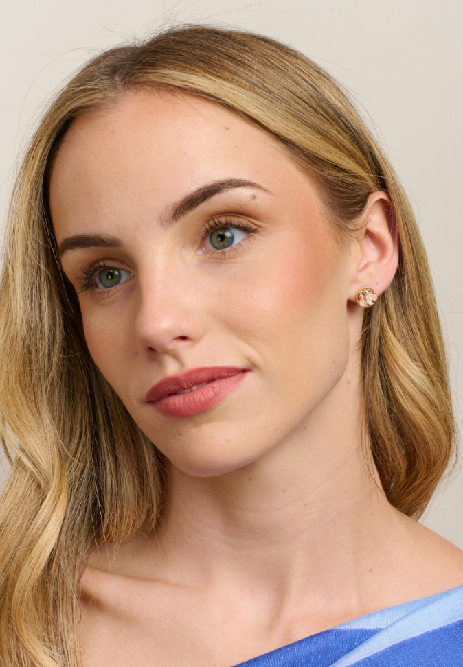 Pink Flower Crystal Bouquet Earrings Earrings Tiger Tree