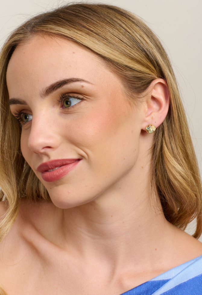 Green Flower Crystal Bouquet Earrings Earrings Tiger Tree