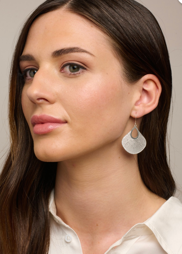 Silver Uchiwa Earrings Earrings Tiger Tree