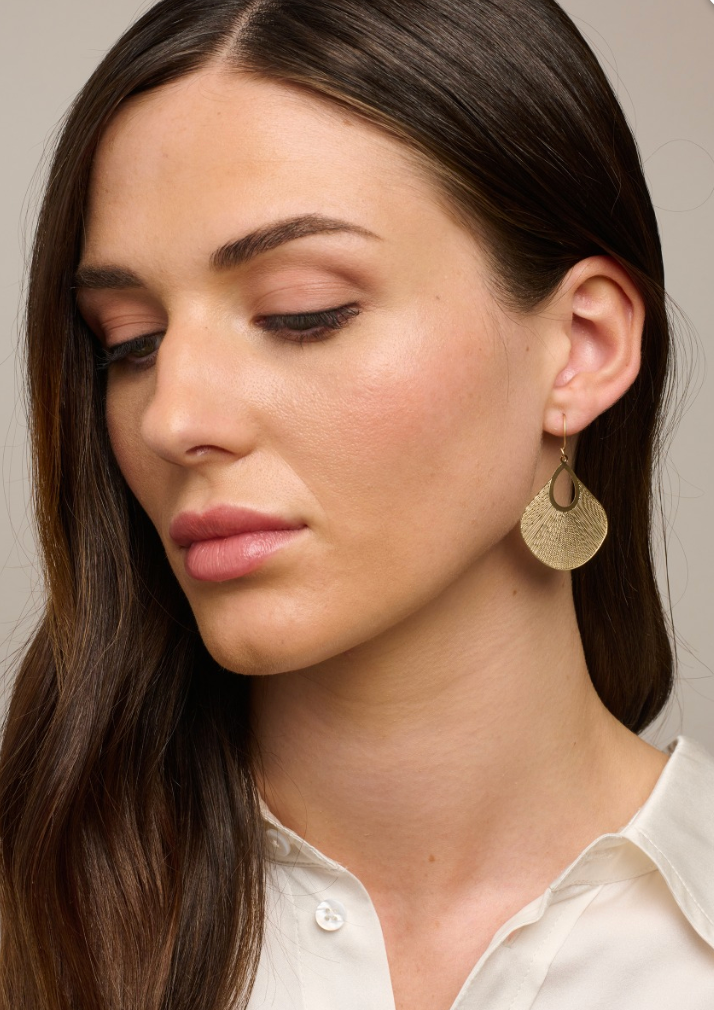 Gold Uchiwa Earrings Earrings Tiger Tree