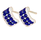 Half Hoop Crystal Post Earring Sapphire Silver Earrings Fabienne