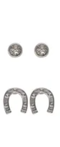 Sprinkles Horseshoe & Bord Cz Post Earring Rose Gold/Clear Earrings Fabienne