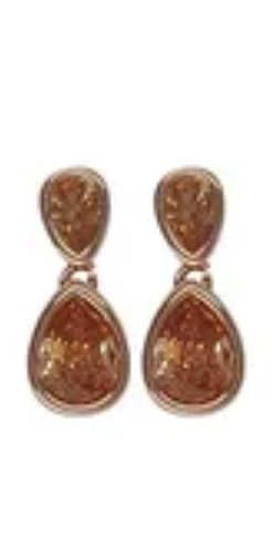 Double Teardrop Post Earring Rose Champagne Earrings Fabienne