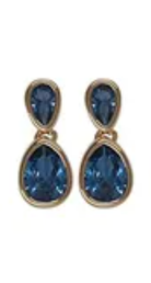 Double Teardrop Post Earring Sapphire Gold Earrings Fabienne