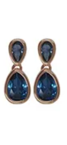 Double Teardrop Post Earring Sapphire Rose Gold Earrings Fabienne