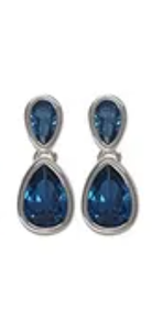 Double Teardrop Post Earring Sapphire Silver Earrings Fabienne