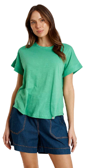 T-shirt Plain Round Neck Emerald Tops Ibisa XXS(4)