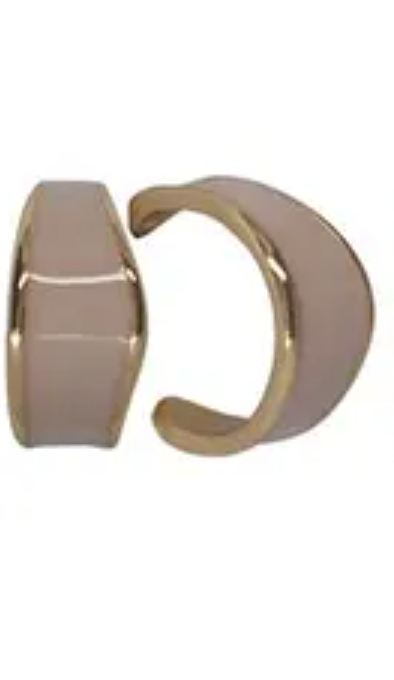 Irregular Enamel Hoop Post Earring Primrose Pink Gold Earrings Fabienne