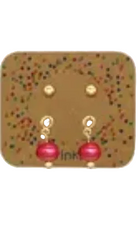 Sprinkles Stud/Ball Drop Earring Dark Pink Gold Earrings Fabienne