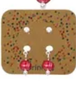 Sprinkles Stud/Ball Drop Earring Dark Pink Silver Earrings Fabienne