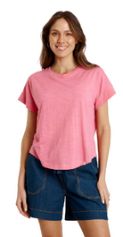 T-shirt Plain Round Neck Carnation - Global Free Style