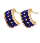 Half Hoop Crystal Post Earring Sapphire Gold Earrings Fabienne
