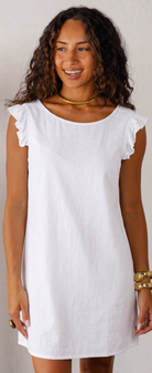 Sienna Midi Dress White - Linen Viscose Dresses Coconinya