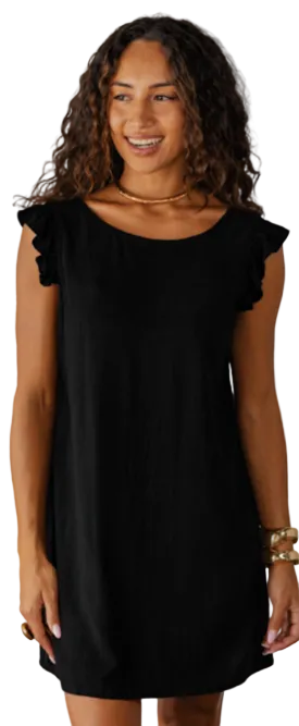 Sienna Dress Black linen ramie blend Dresses Coconinya XS