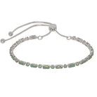 Rect & Rnd Crystal Slider Braclelet Silver/PAC Opal Bracelets and Bangles Fabienne