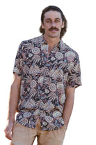 Skumi Mens Button Up Short Sleeve Shirt Plant World Mens Tops Skumi XXL