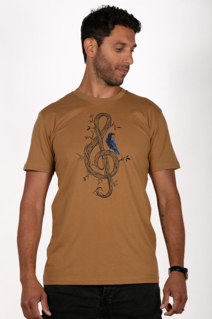 Skumi Treble Clef Caramel T Shirt Mens Tops Skumi   