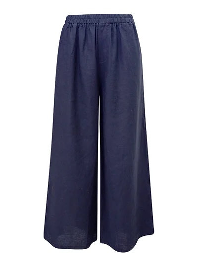 Linen Pants Navy Bottoms Soul Sparrow M(10-12)  