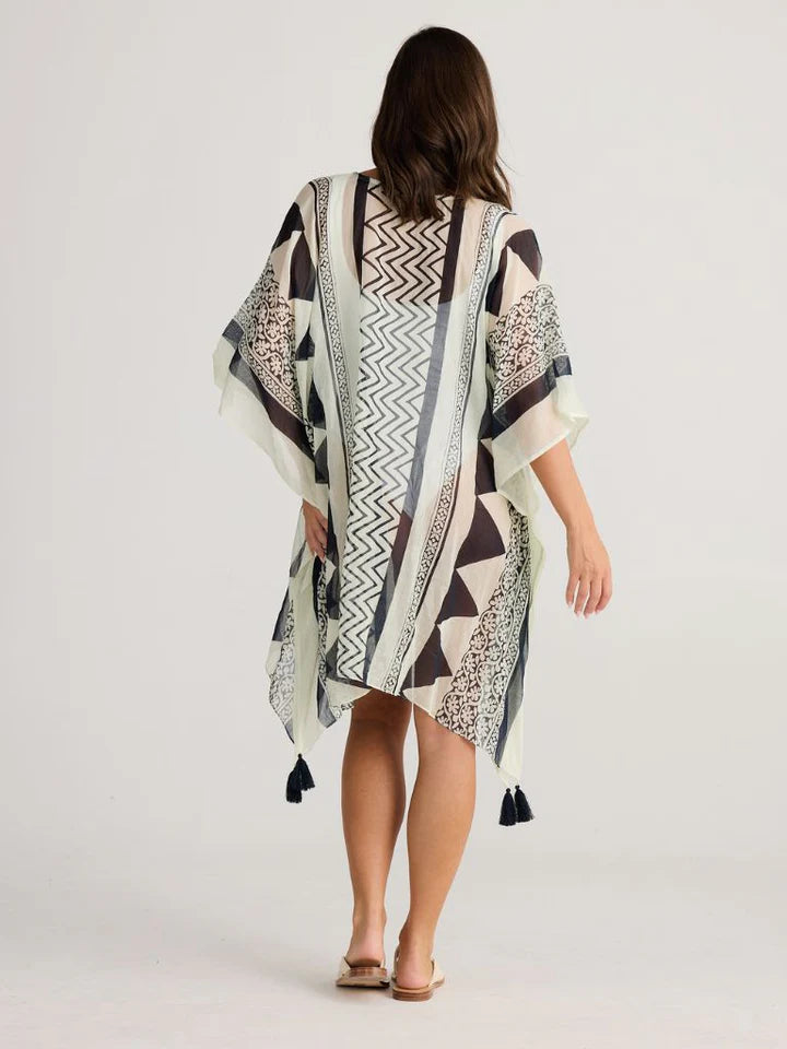 Stella Kaftan Tribal Black Tops Holiday Trading   