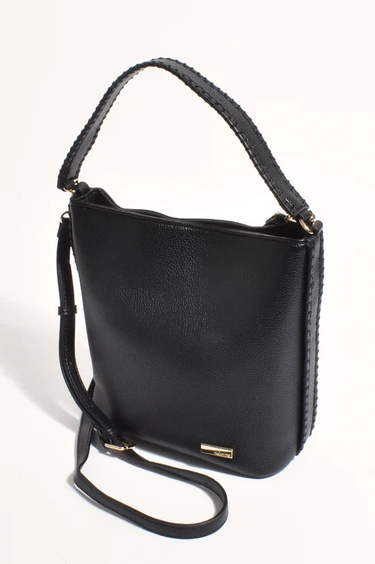 Stevie Blanket Stitch Bucket Bag Black Bags and Purses Adorne