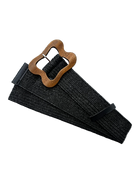 Stretch Belt Flower wood buckle in Black Belts Evie Clare