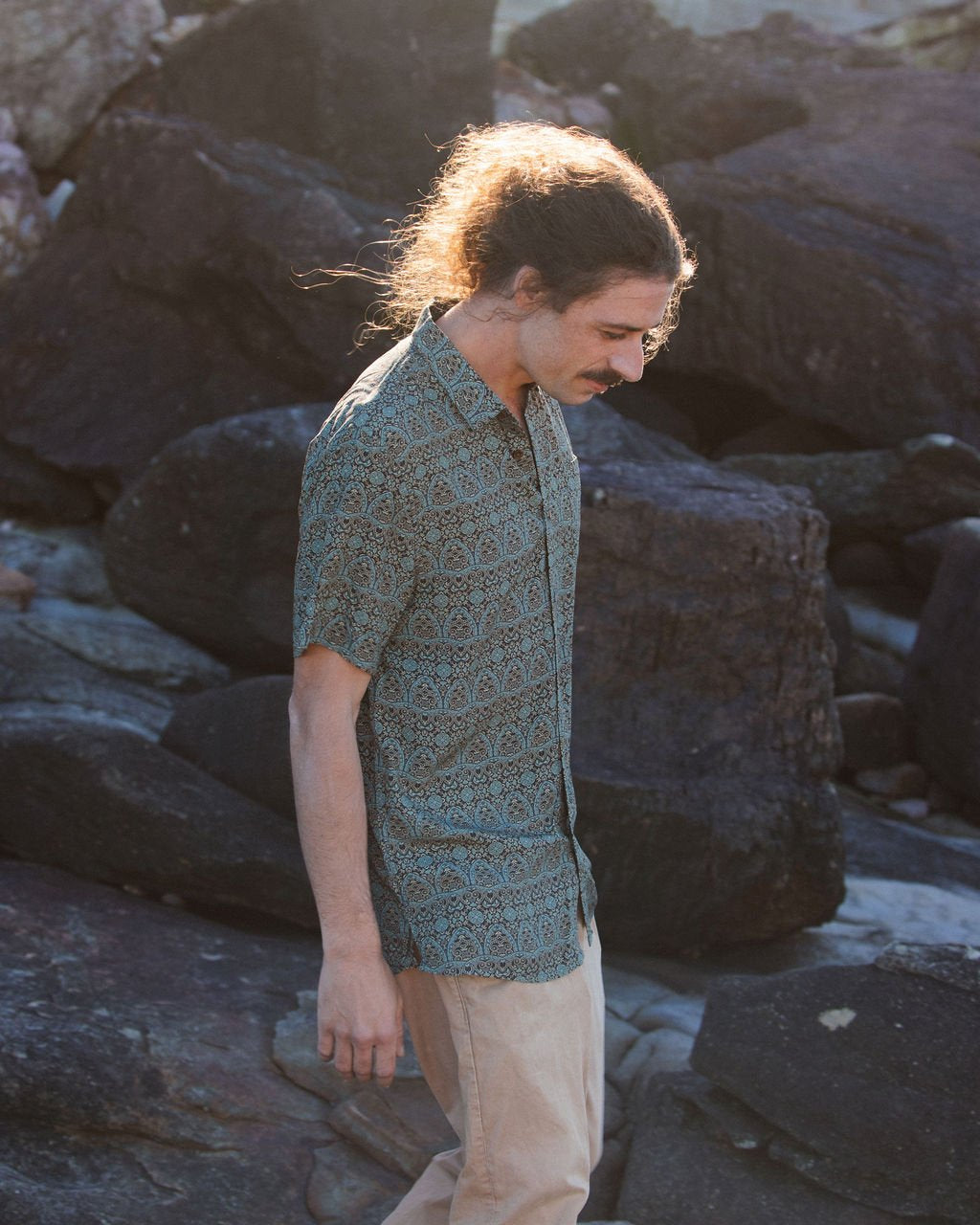 Island Warrior Mens Short Sleeve Shirt Mens Tops Skumi   