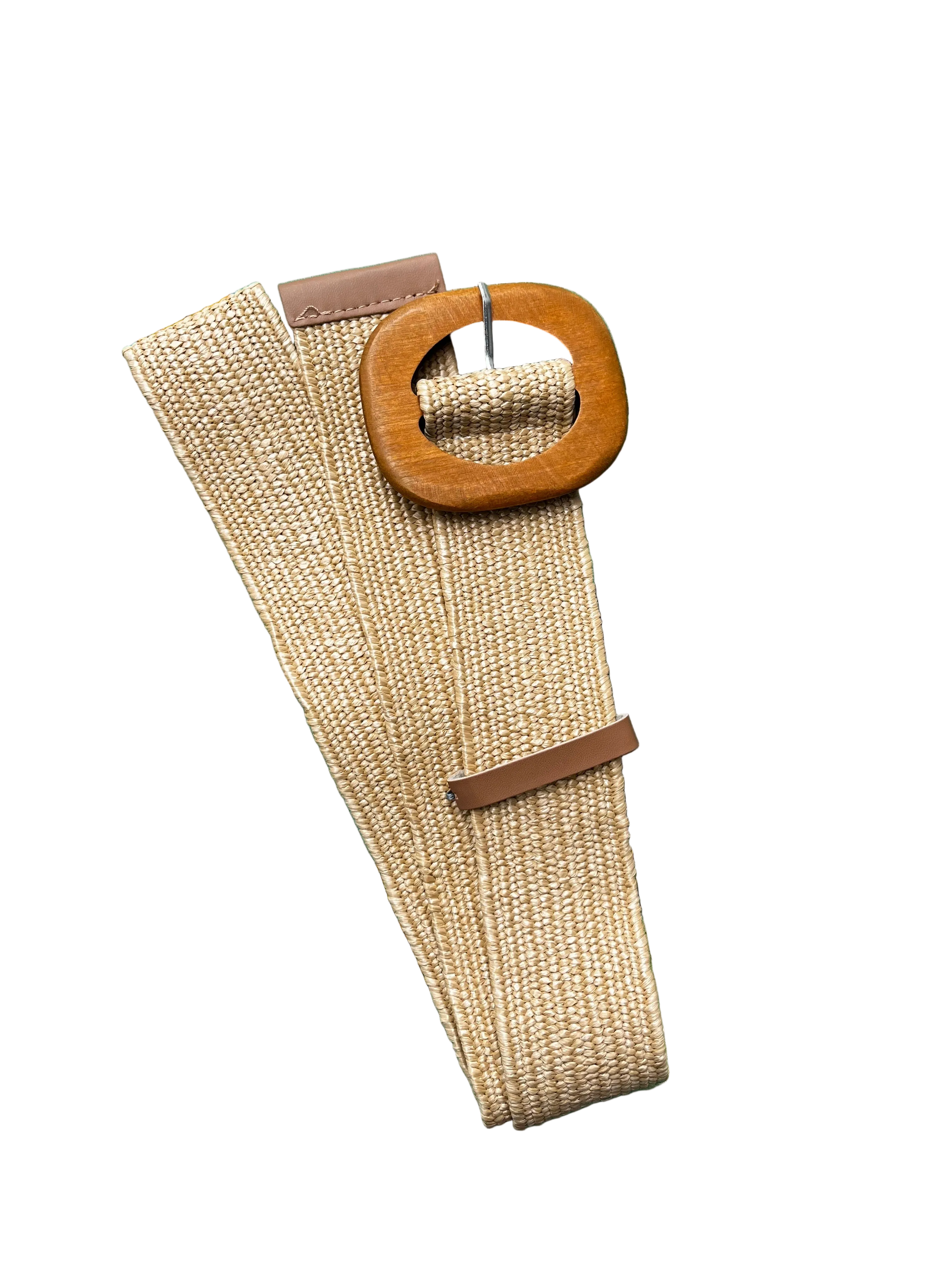 Summer Square-Round Buckle Belt Beige Belts Evie Clare
