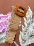 Summer Square-Round Buckle Belt Khaki Belts Evie Clare